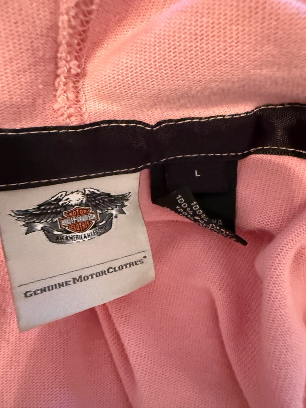 Harley-Davidson Pink Hoodie with Black Trim and Logo - Picture 2 of 5